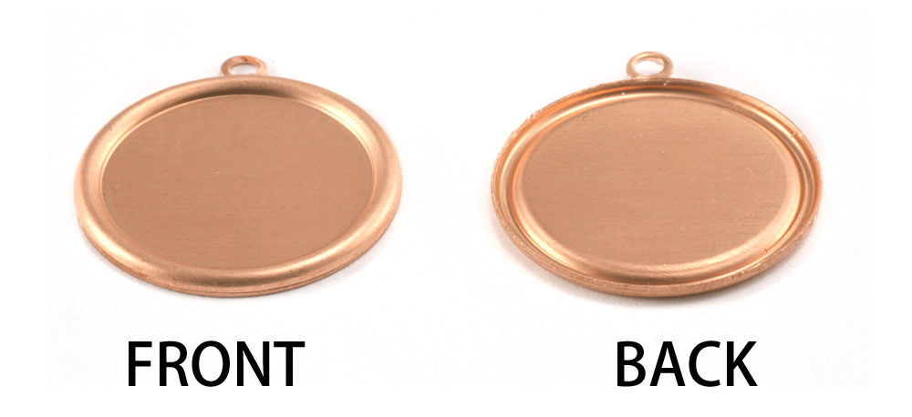 Metal Stamping Blanks Copper 7/8" (22mm) Pressed Round, Disc, Circle w/Raised Edge
